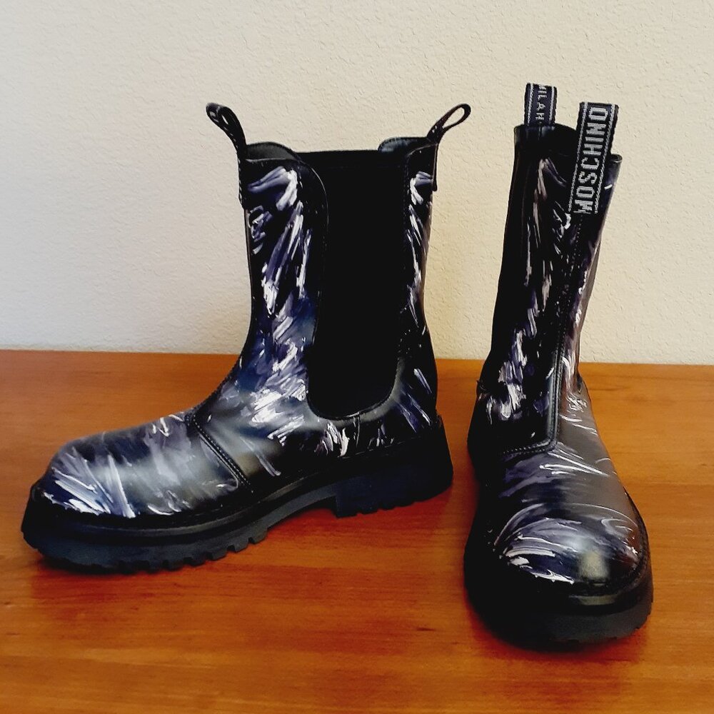 Moschino Printed Combat Boots
